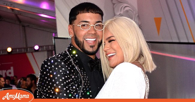 Anuel AA and Karol G on the red carpet of the 2019 Latin Billboard Awards in Las Vegas. | Photo: Getty Images