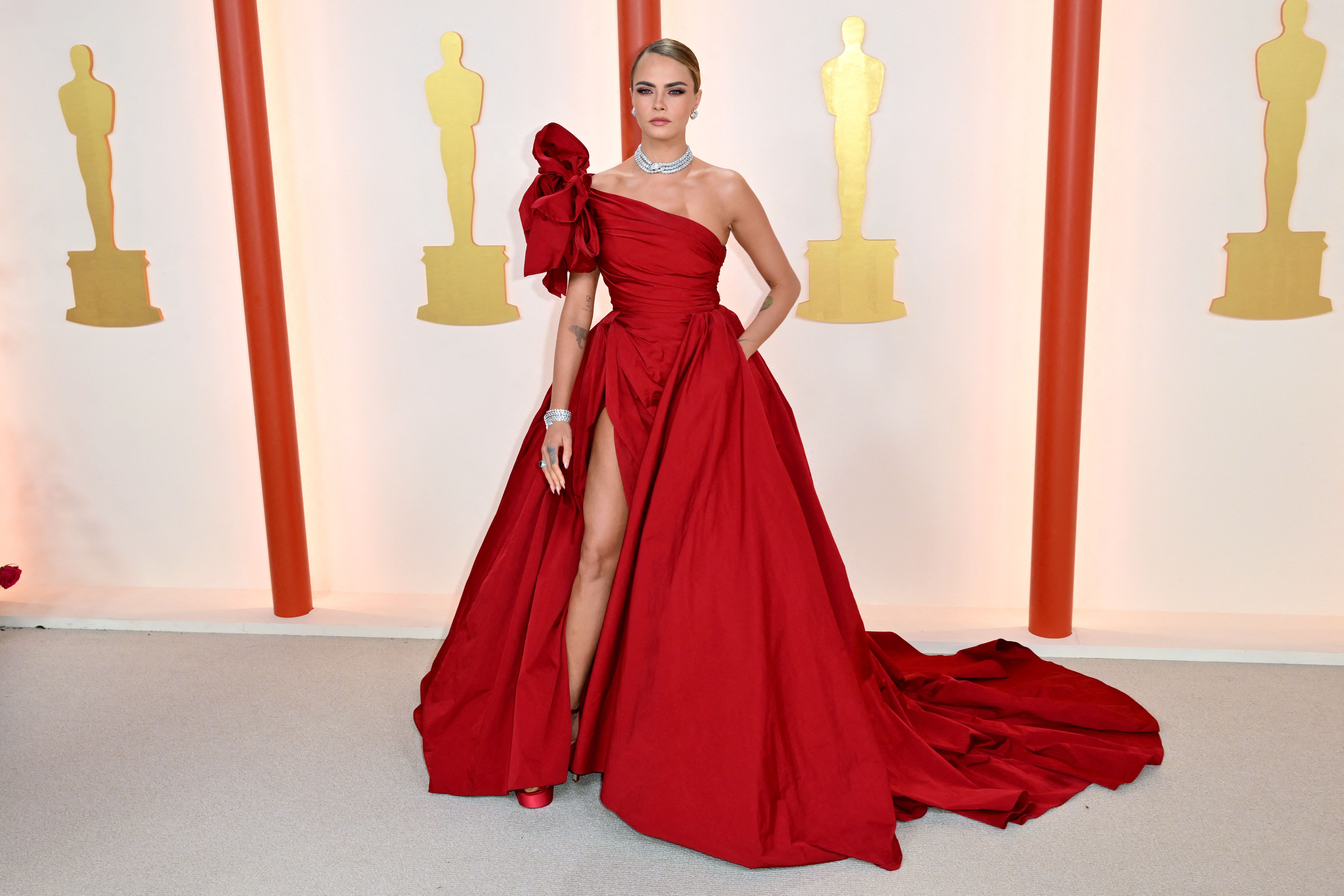 Cara Delevingne on the 95th Annual Oscars awards ceremony held at the Dolby Theatre in Hollywood, CA, on March 12, 2023. | Source: Getty Images