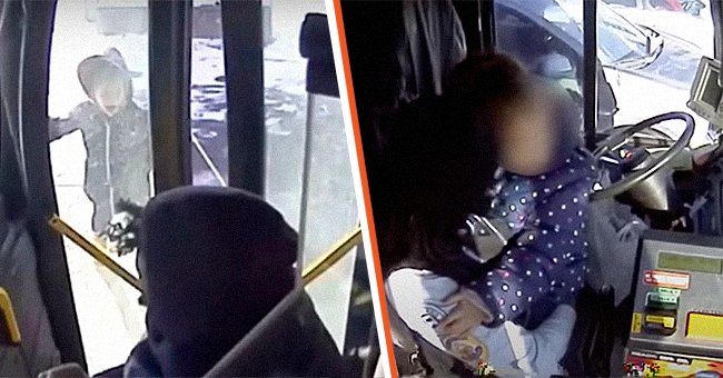 Bus driver Michelle Mixon comforting a girl after her mom had a medical emergency | Source: YouTube.com/Inside Edition