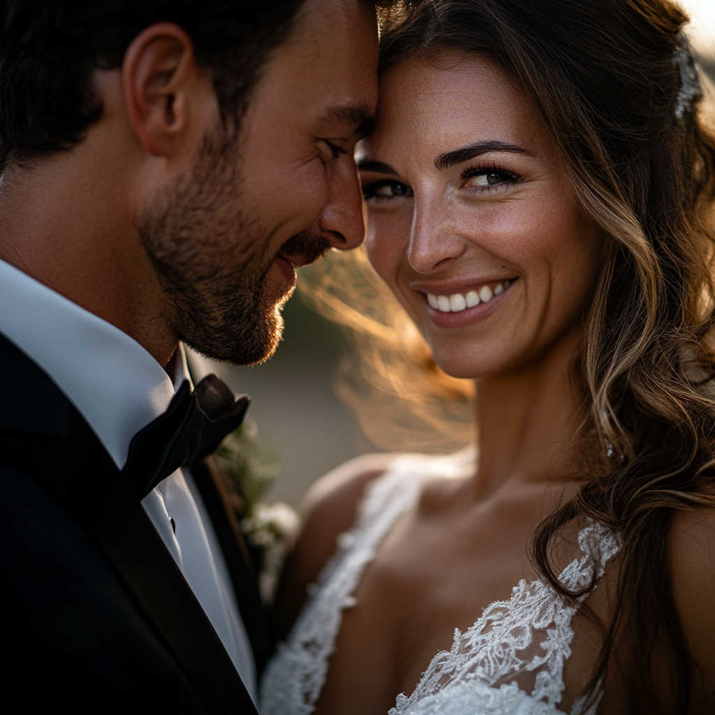 A closeup shot of a bride and groom | Source: Midjourney