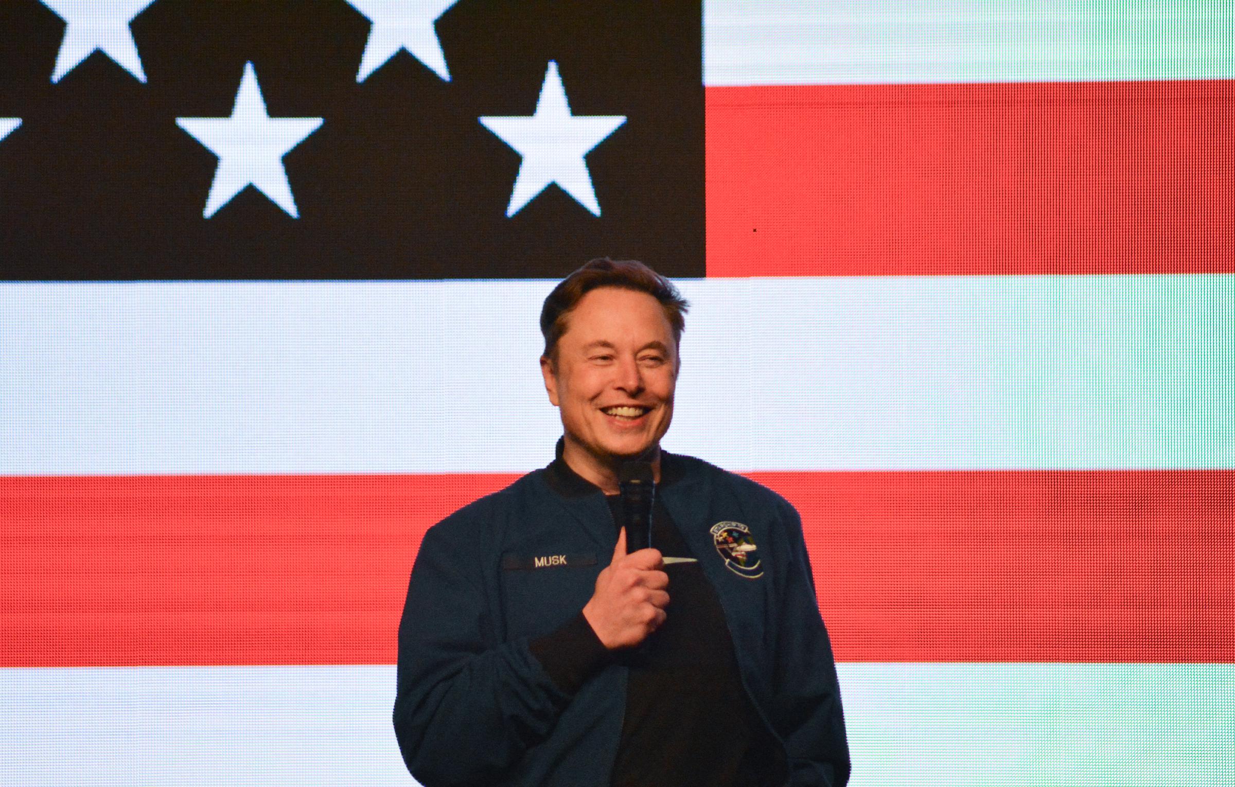 Elon Musk at a town hall in Green Bay, Wisconsin, on March 30, 2025 | Source: Getty Images