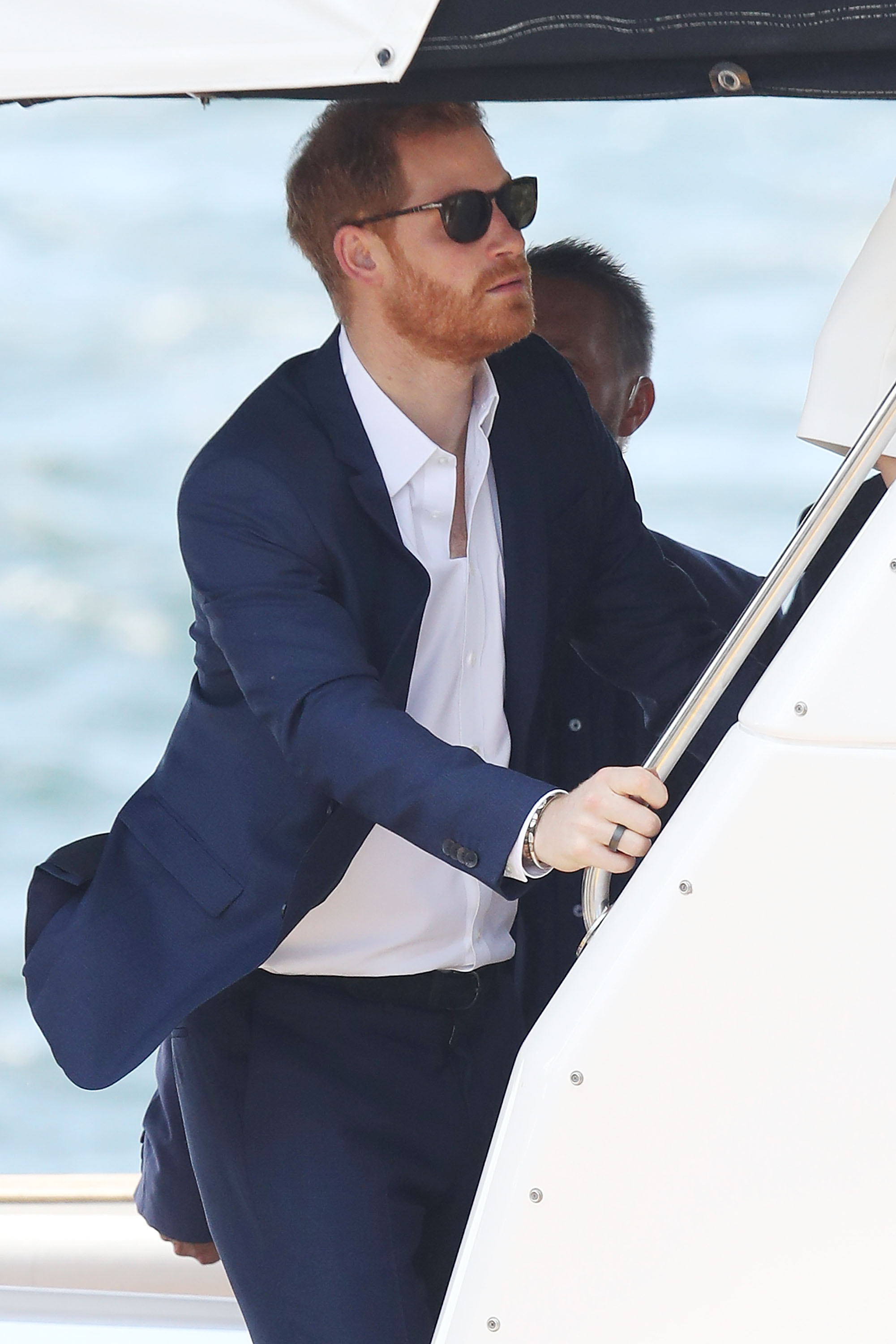 Prince Harry onboard a boat in Sydney, Australia on October 16, 2018. | Source: Getty Images