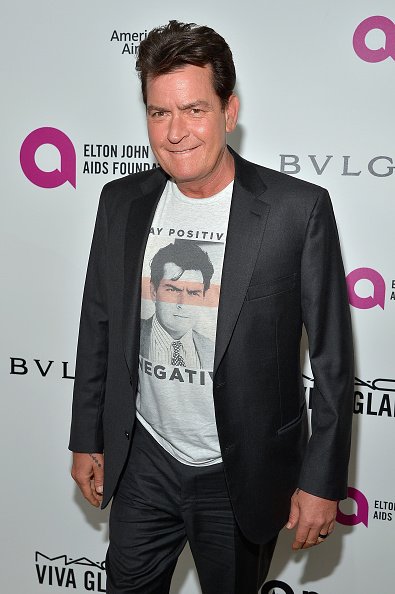 Charlie Sheen attends Neuro at the 24th Annual Elton John AIDS Foundation's Oscar Viewing Party at The City of West Hollywood Park on February 28, 2016, in West Hollywood, California. | Source: Getty Images.