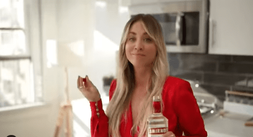 Kaley Cuoco holding a bottle before pouring herself with a Smirnoff drink. | Photo: instagram.com/kaleycuoco