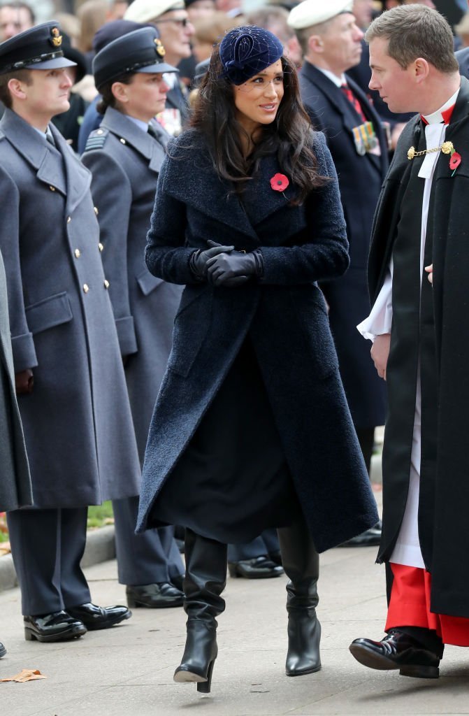 Meghan Markle attends the annual Field of Remembrance in London, England on November 7, 2019 | Photo: Getty Images