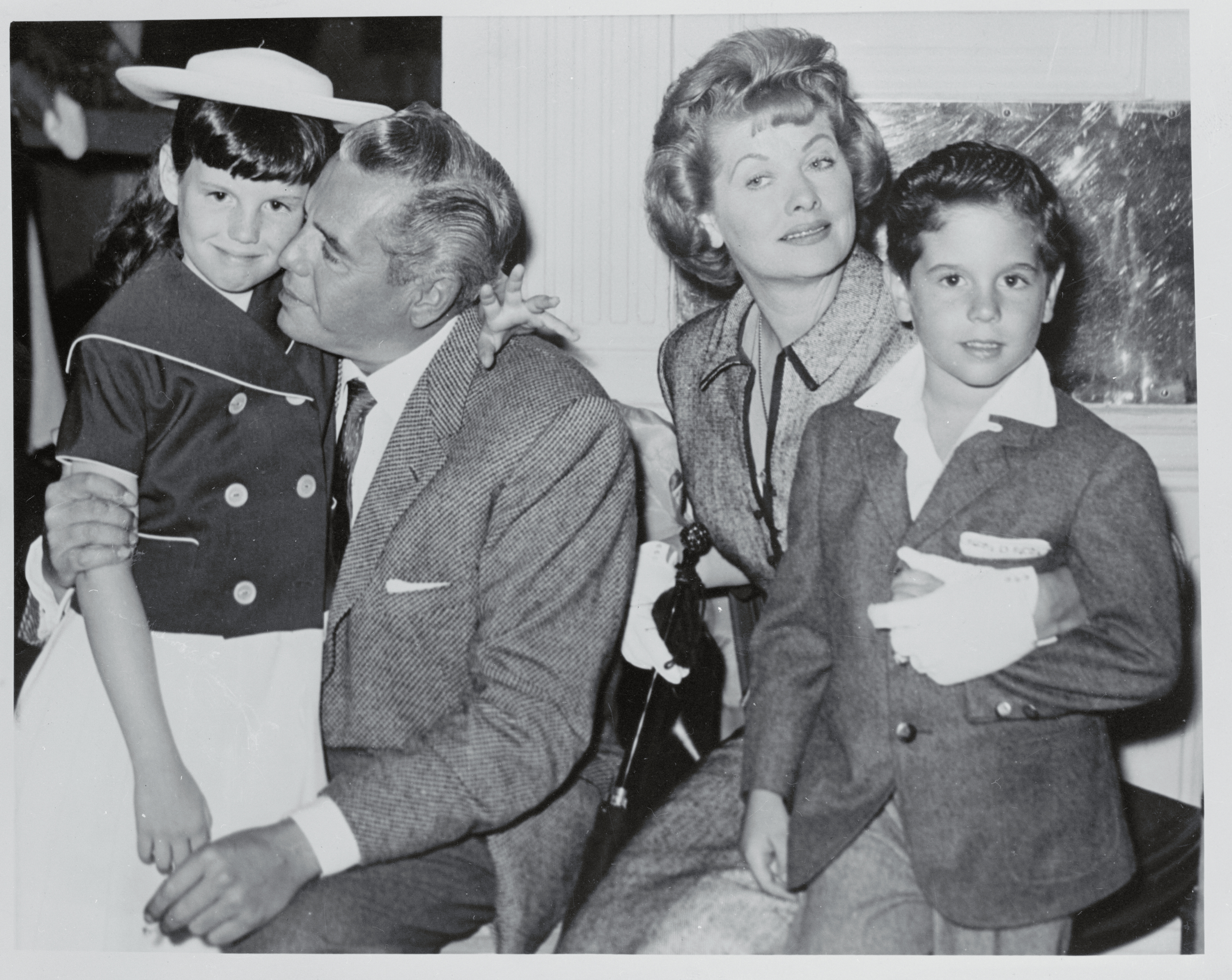 Desi Arnaz and Lucille Ball with their children, Desi Arnaz Jr. and Lucie Arnaz | Source: Getty Images