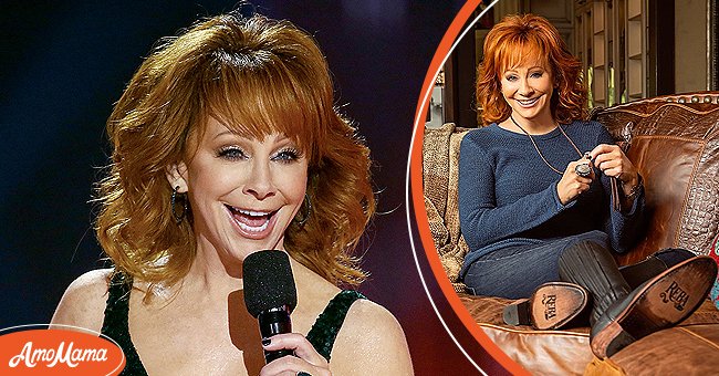Reba McEntire speaks onstage at Nashville’s Music City Center for “The 54th Annual CMA Awards” broadcast on Wednesday, November 11, 2020 [left] Picture of Reba McEntire in her house | Photo: Getty Images instagram.com/reba 
