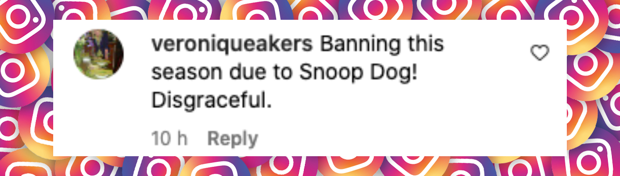 User comment about Snoop Dogg, posted on September 24, 2024 | Source: Instagram/nbcthevoice and nbc