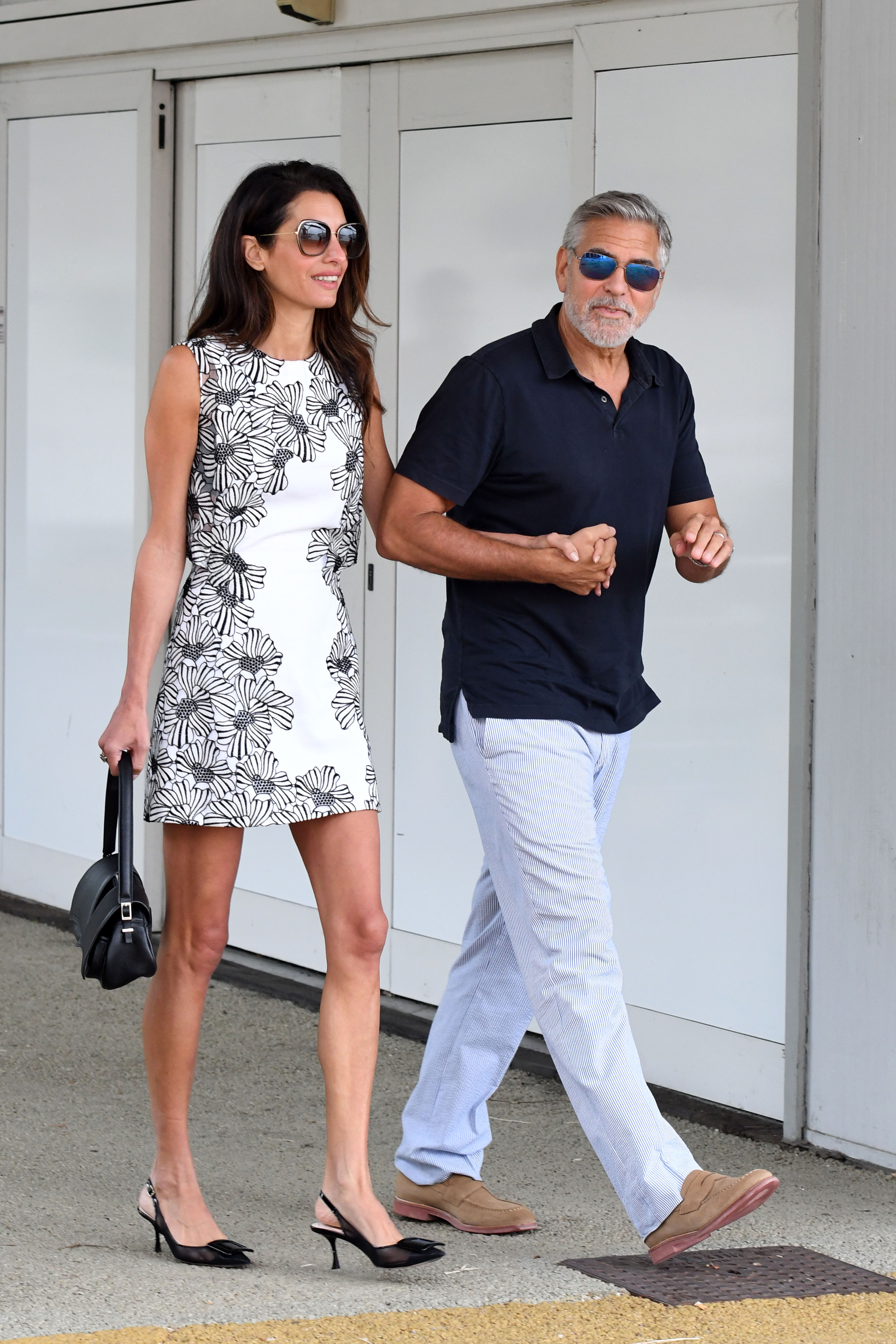 Amal and George Clooney spotted in Venice, Italy on August 29, 2023 | Source: Getty Images