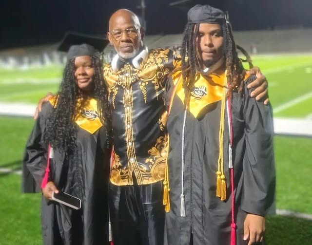 The victims, Kencerio Walker, his father James Walker, and his girlfriend, Nykeria Johnson, during their graduation, from post dated May 25, 2026 | Source: Facebook/Augusta Exposed