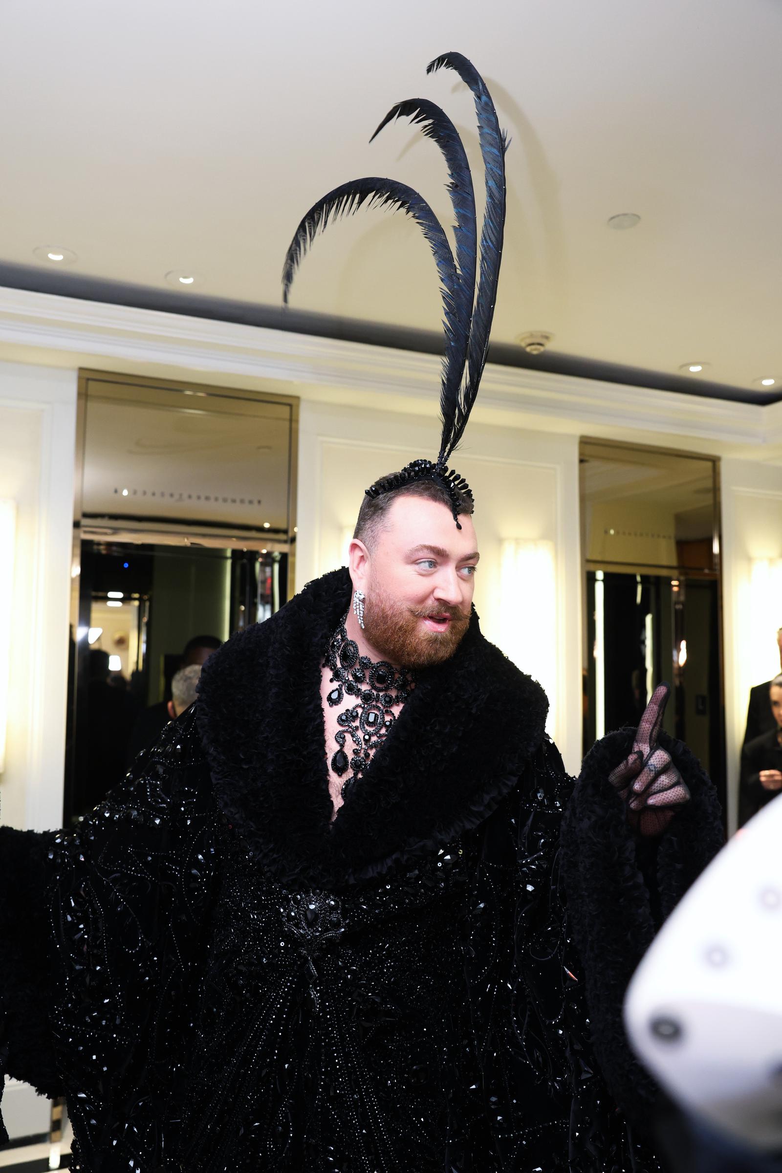 Sam Smith departs The Mark Hotel ahead of the Met Gala celebrating "Costume Art" on May 4, 2026, in New York City | Source: Getty Images