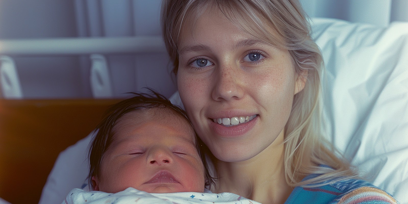 A woman with a newborn baby | Source: Midjourney