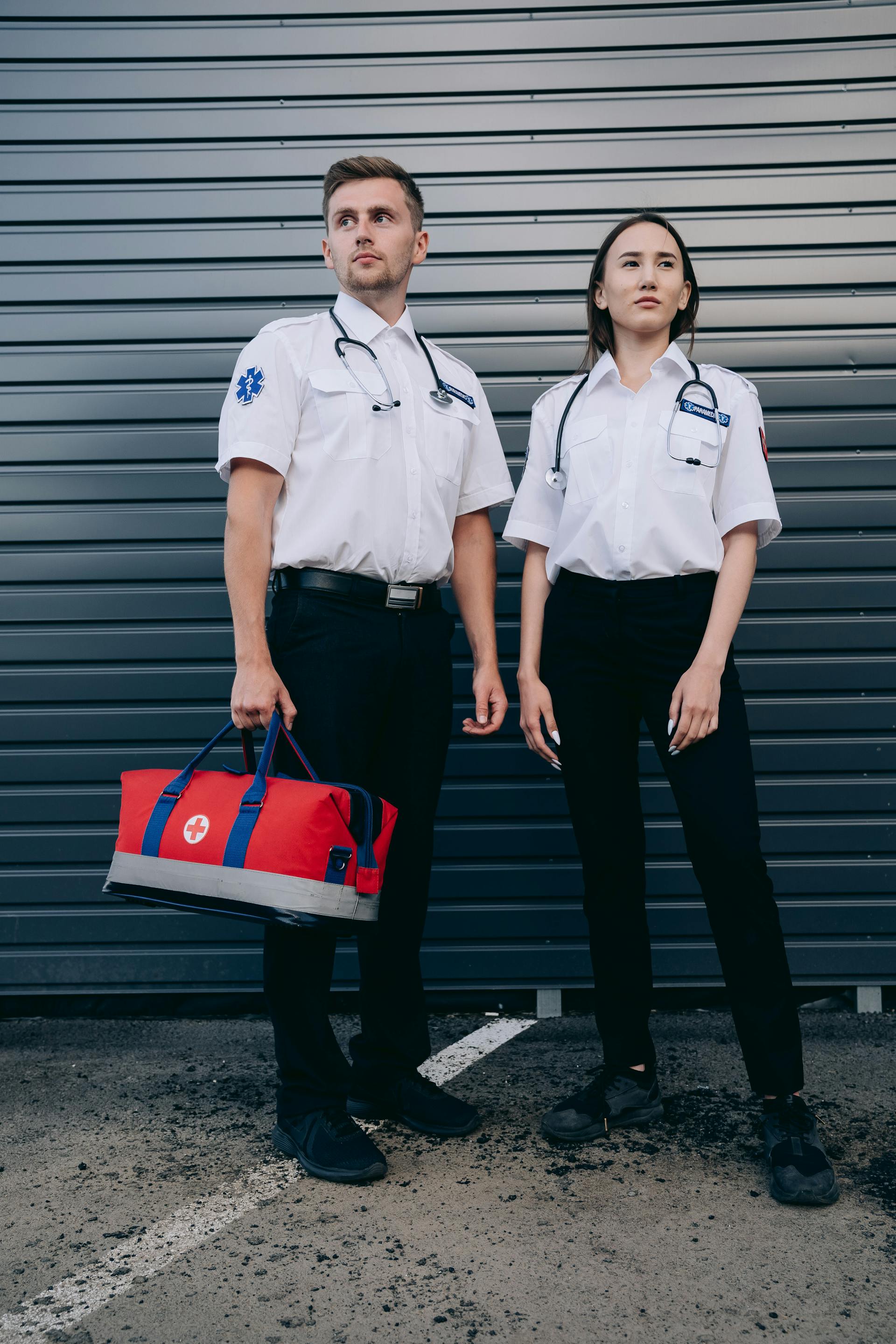 Two paramedics standing | Source: Pexels