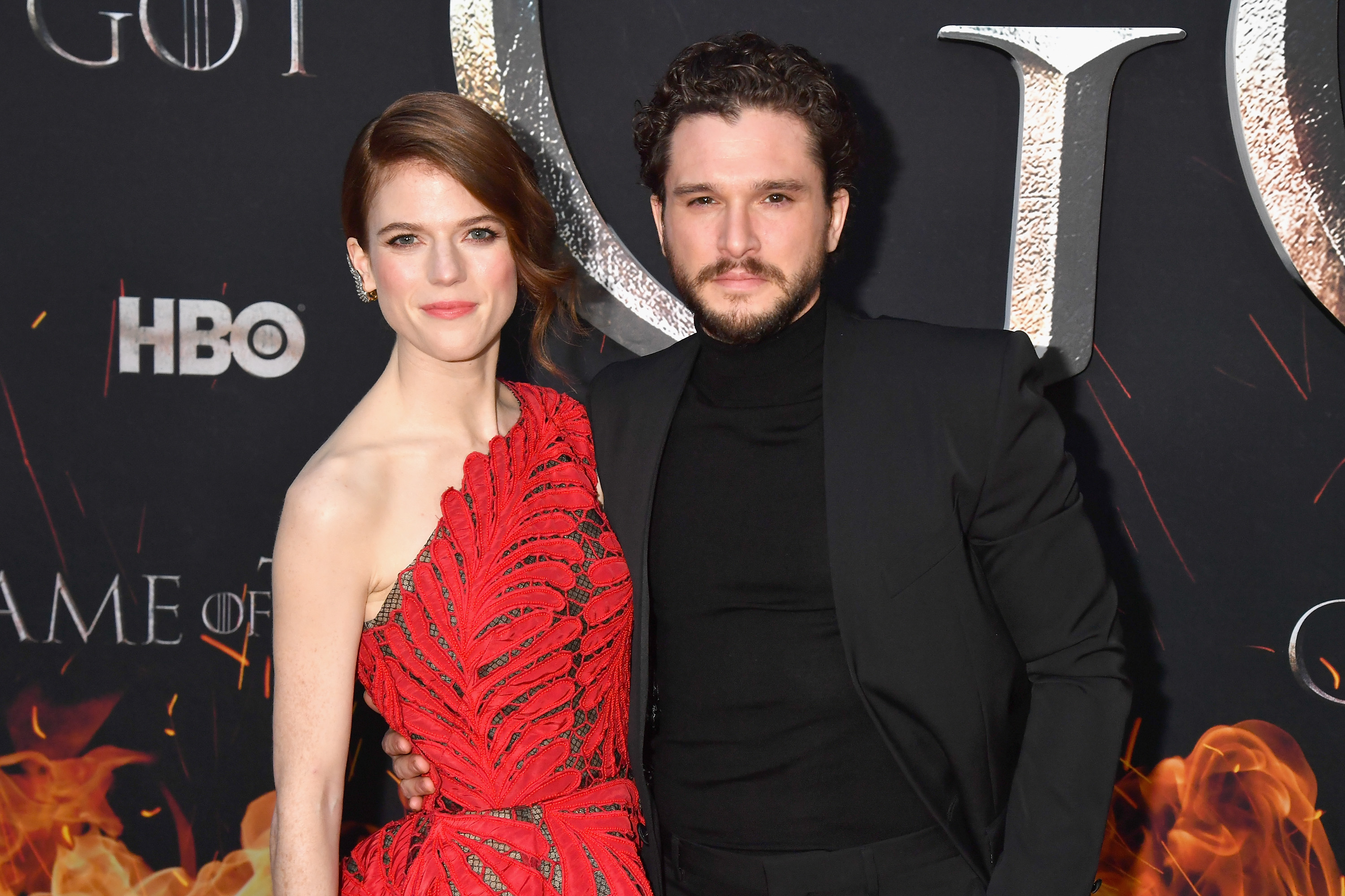 Rose Leslie and Kit Harington at the "Game of Thrones" Season 8 premiere on April 3, 2019, in New York. | Source: Getty Images