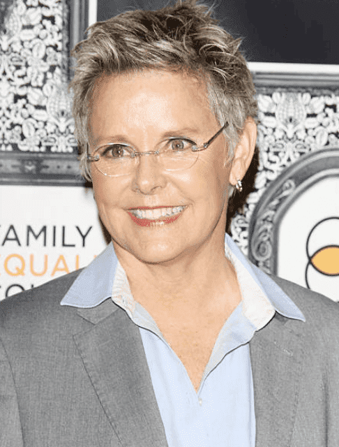 Amanda Bearse poses for cameras at the Family Equality Council's Los Angeles Awards dinner, at The Globe Theatre, on February 8, 2014, in Universal City, California | Source: (Photo by Michael Tran/FilmMagic)