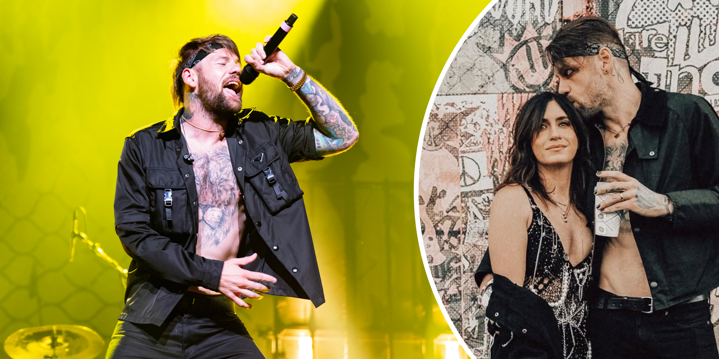 Caleb Shomo performs live | Caleb and Fleur Shomo together | Source: Getty Images | Instagram/fleurshomo