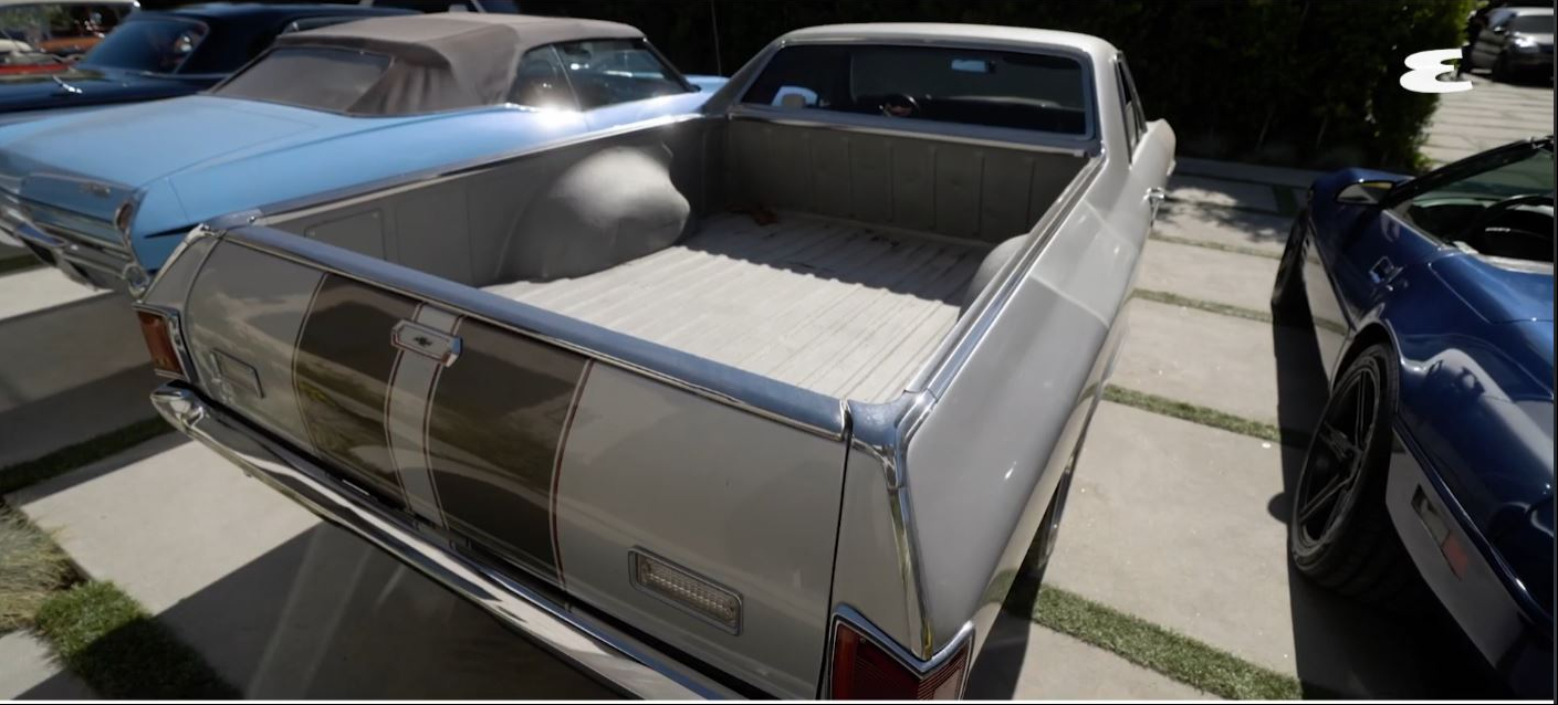 The cargo bed of Wiz Khalifa's 1972 Chevrolet El Camino highlights the unique pickup-car design that helped make the gifted vehicle one of the most distinctive models in his collection. | Source: YouTube/Esquire