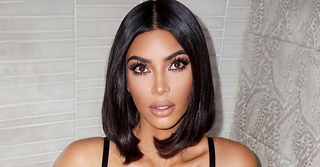 Kanye West's Wife Kim Kardashian Flaunts Models Black Bodysuit for Her ...