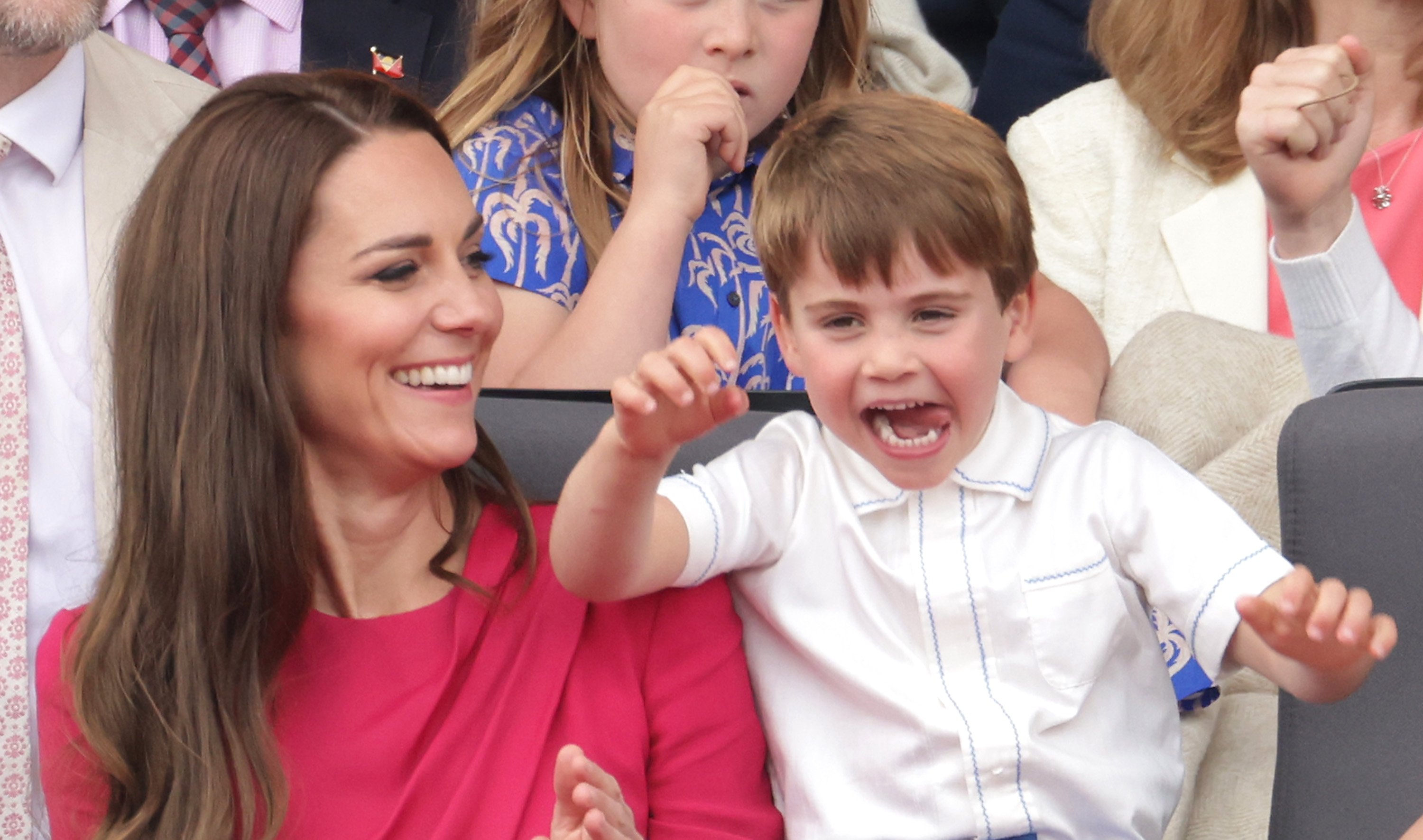 Kate Middleton and Prince Louis at the Platinum Jubilee Pageant on June 05, 2022 | Source: Getty Images