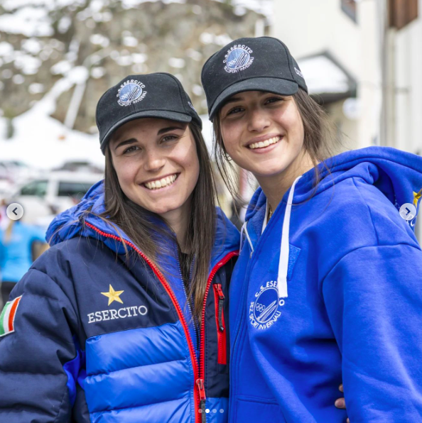 Matilde Lorenzi and an Esercito athlete. | Source: Instagram/centrosportivoesercito