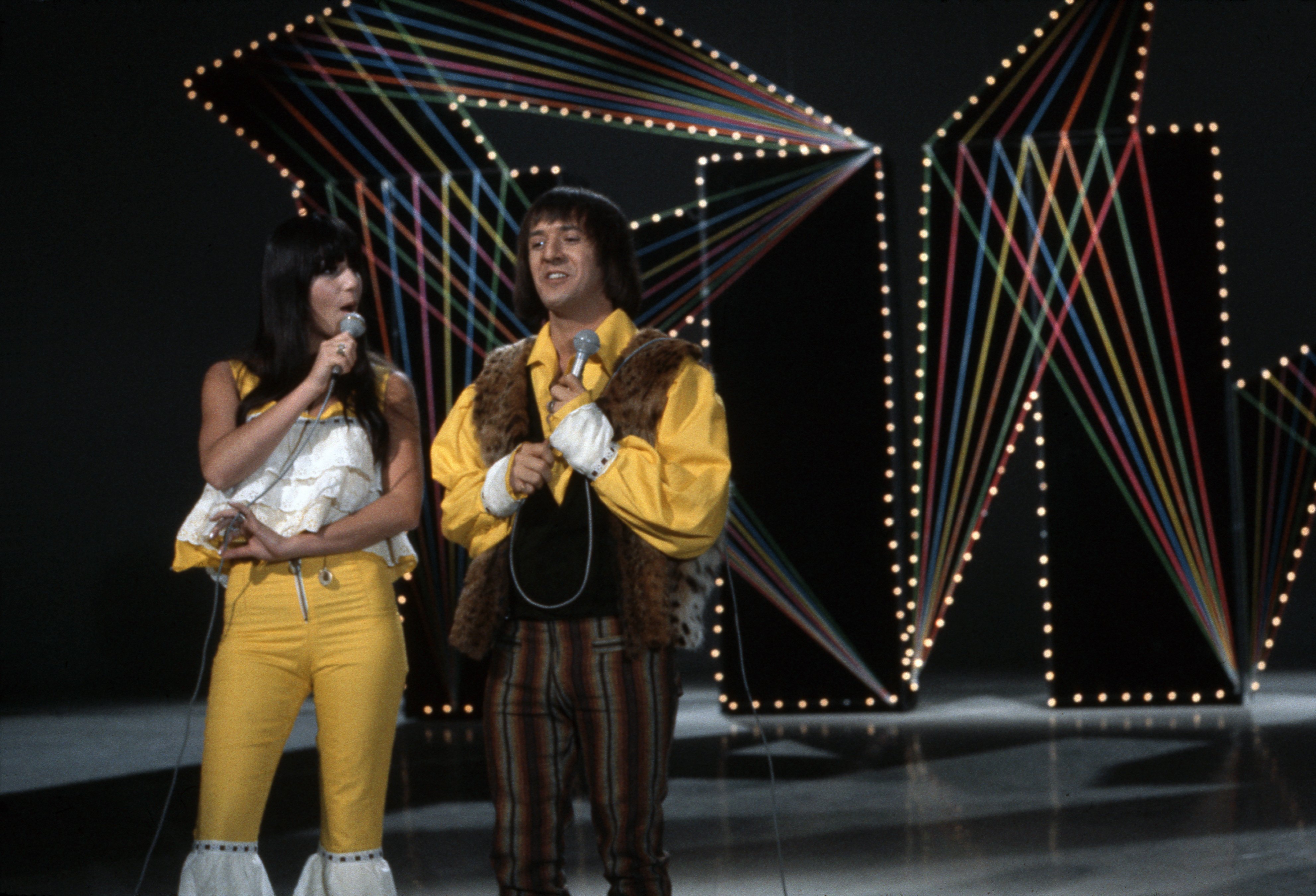 Pop duo Sonny and Cher performing on the NBC TV music show "Hullabaloo" on September 1, 1965 in New York City | Source: Getty Images