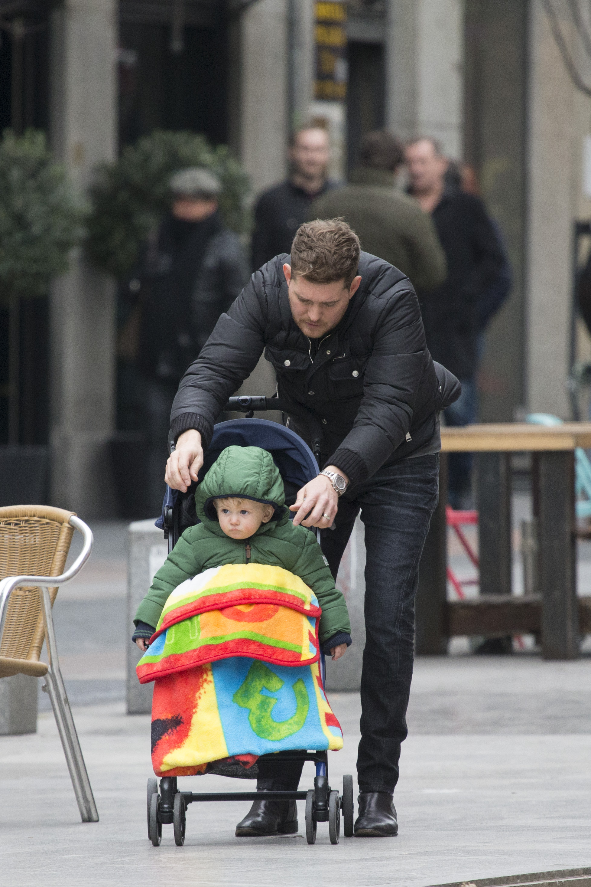 Noah and Michael Bublé spotted in Madrid, Spain on February 12, 2015 | Source: Getty Images