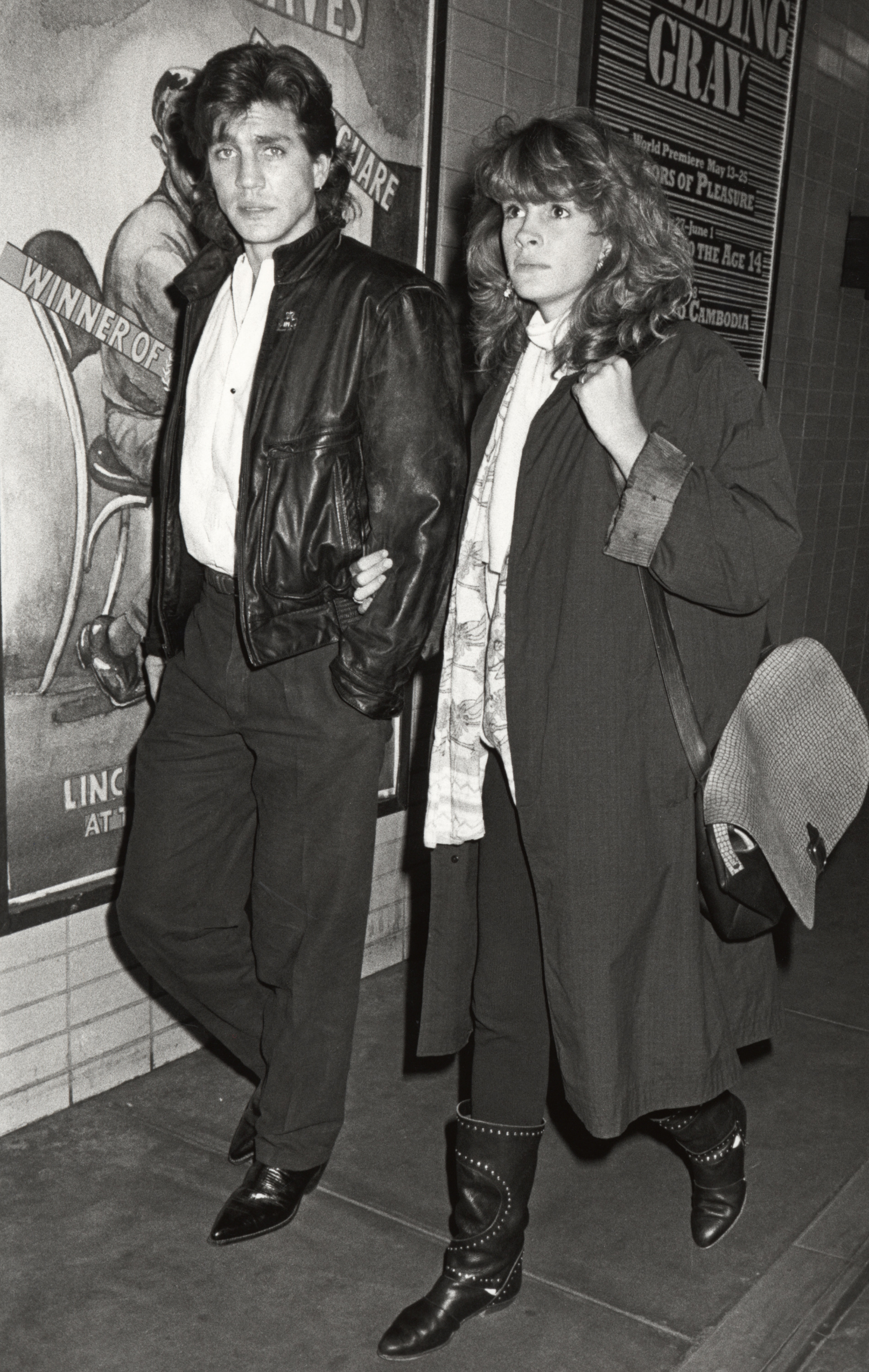 Eric and Julia Roberts at the premiere of "Steaming" in New York City in 1986. | Source: Getty Images