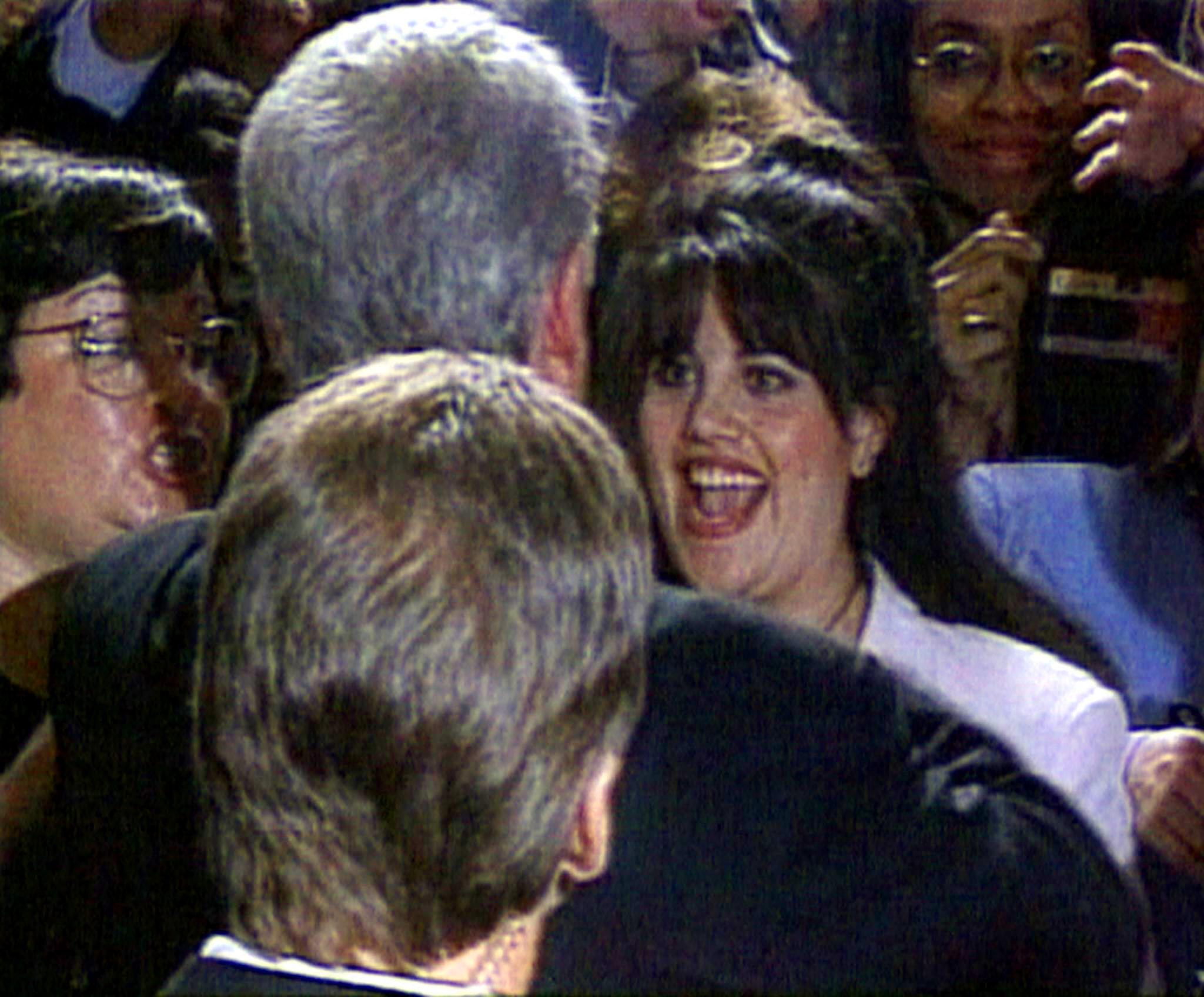 Bill Clinton and Monica Lewinsky at a Democratic National Committee Fundraiser at the Saxophone Club at Hyatt Hotel on May 8, 1996 in Washington, D.C. | Source: Getty Images