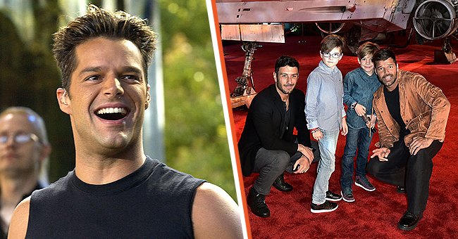 Ricky Martin performs on "The Tonight Show with Jay Leno" on June 27, 2003 [left]. Ricky Martin (R) with children and artist Jwan Yosef at the Pantages Theatre on December 10, 2016 [right] | Photo: Getty Images