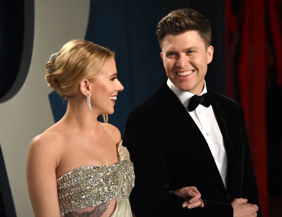 Scarlett Johansson and Colin Jost attend the 2020 Vanity Fair Oscar Party, February 2020 | Source: Getty Images