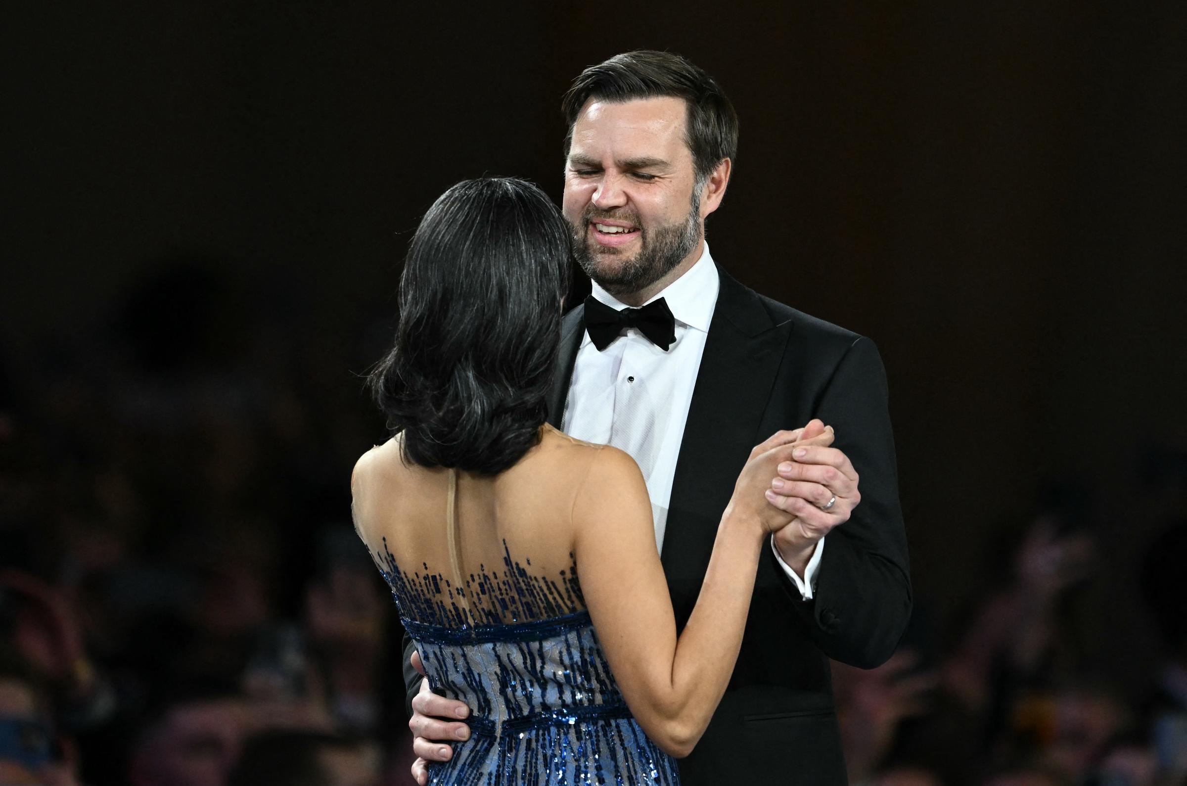 Vice President J.D. Vance and his wife Usha dancing during the Commander-In-Chief inaugural ball | Source: Getty Images