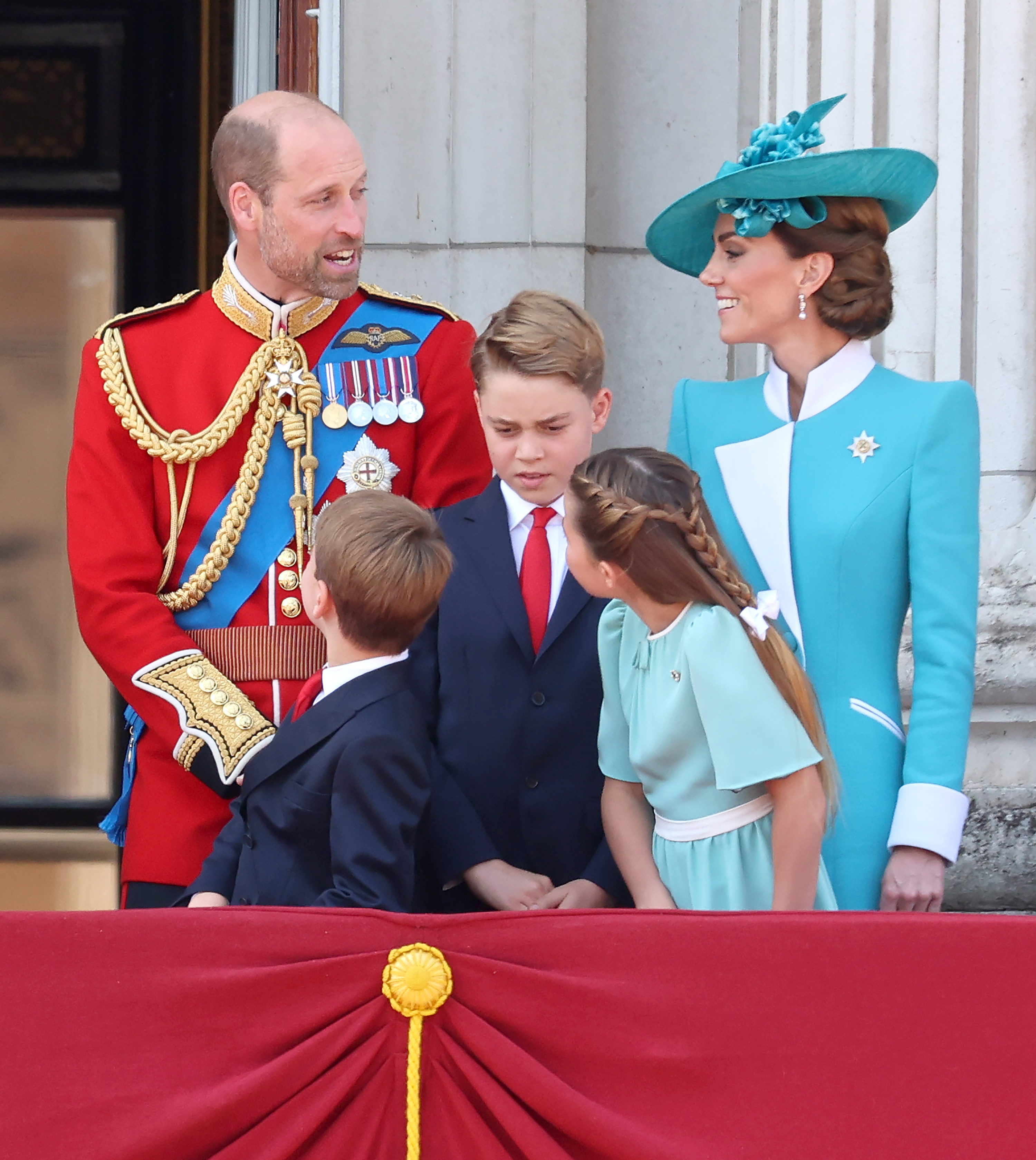 Prince William and Princess Catherine with Princess Charlotte, Prince George, and Prince Louis of Wales on June 14, 2025 | Source: Getty Images
