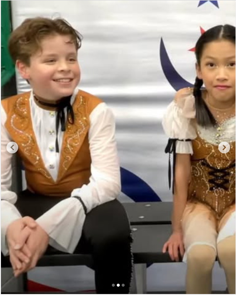 A photo of Angela Yang and Sean Kay during a skating competition posted on January 31, 2024 | Source: Instagram/theskatinglesson