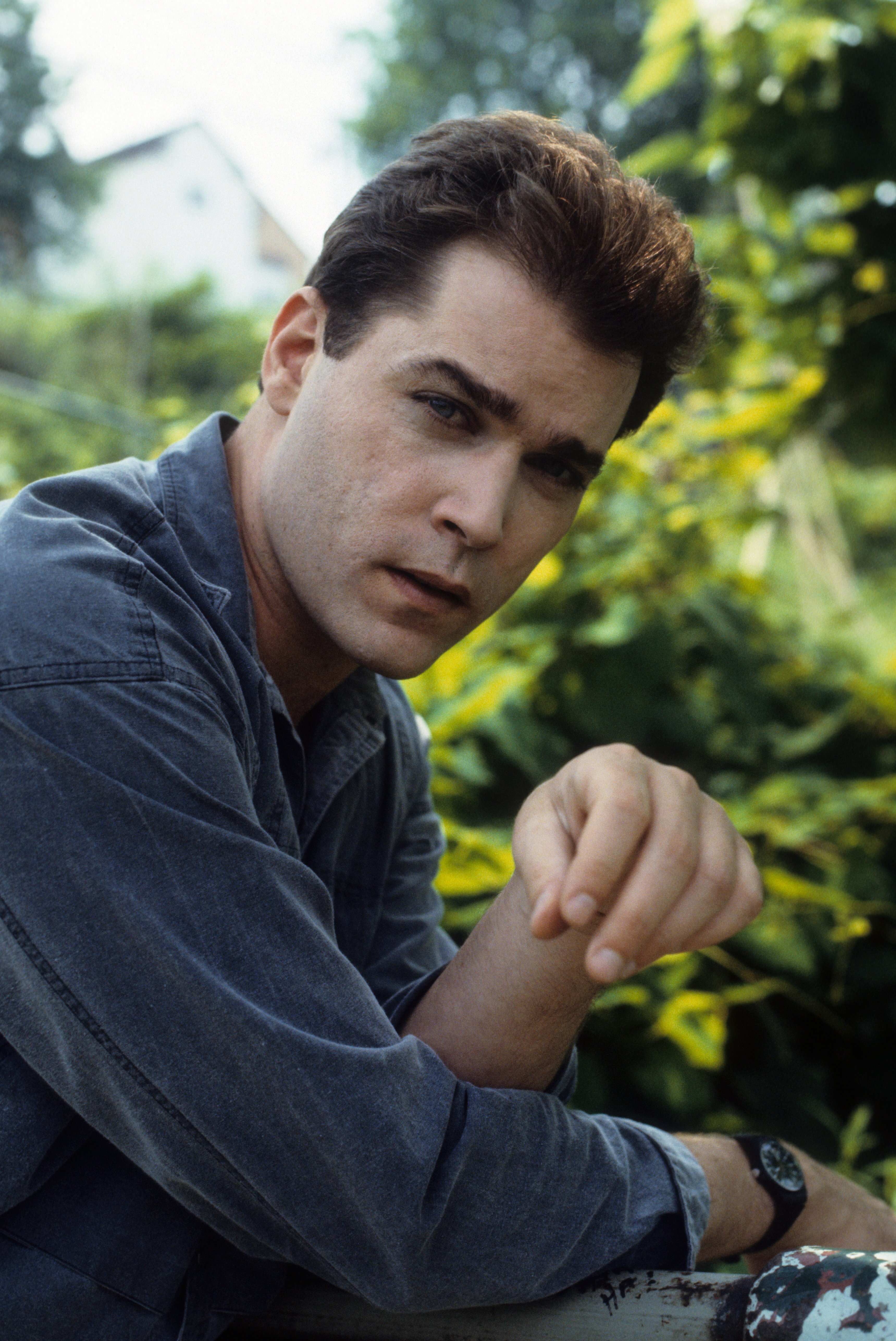 Ray Liotta posing outside in a scene from the film "Dominick and Eugene," in 1988. | Source: Orion Pictures/Getty Images
