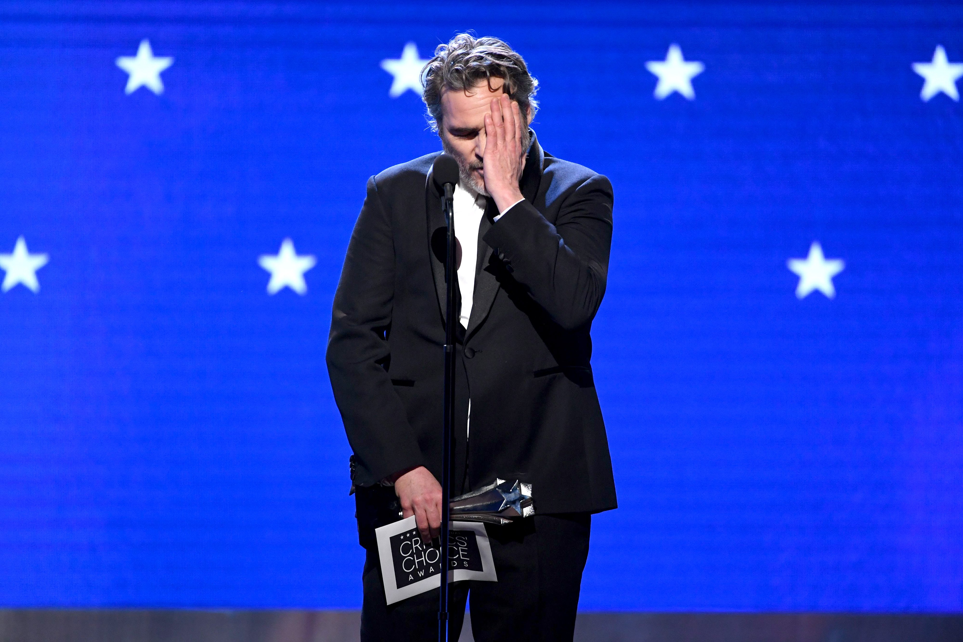 Joaquin Phoenix onstage at the Annual Critics' Choice Awards in Santa Monica, California on January 12, 2020 | Photo: Getty Images