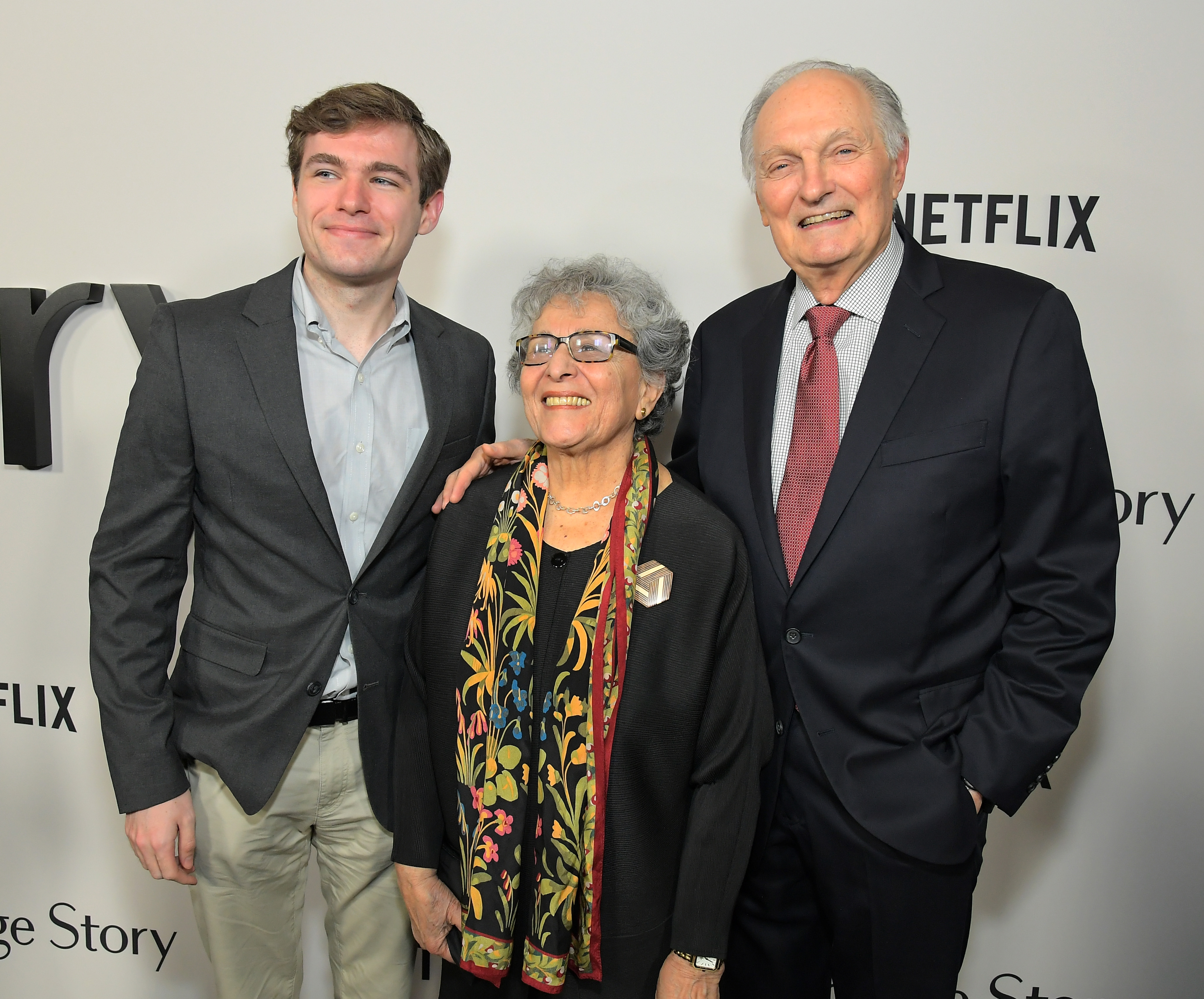 Jake Alda Coffey, Alan Alda, and Arlene Alda attend the 'Marriage Story' Los Angeles Premiere at the Directors Guild on November 05, 2019, in Los Angeles, California. | Source: Getty Images