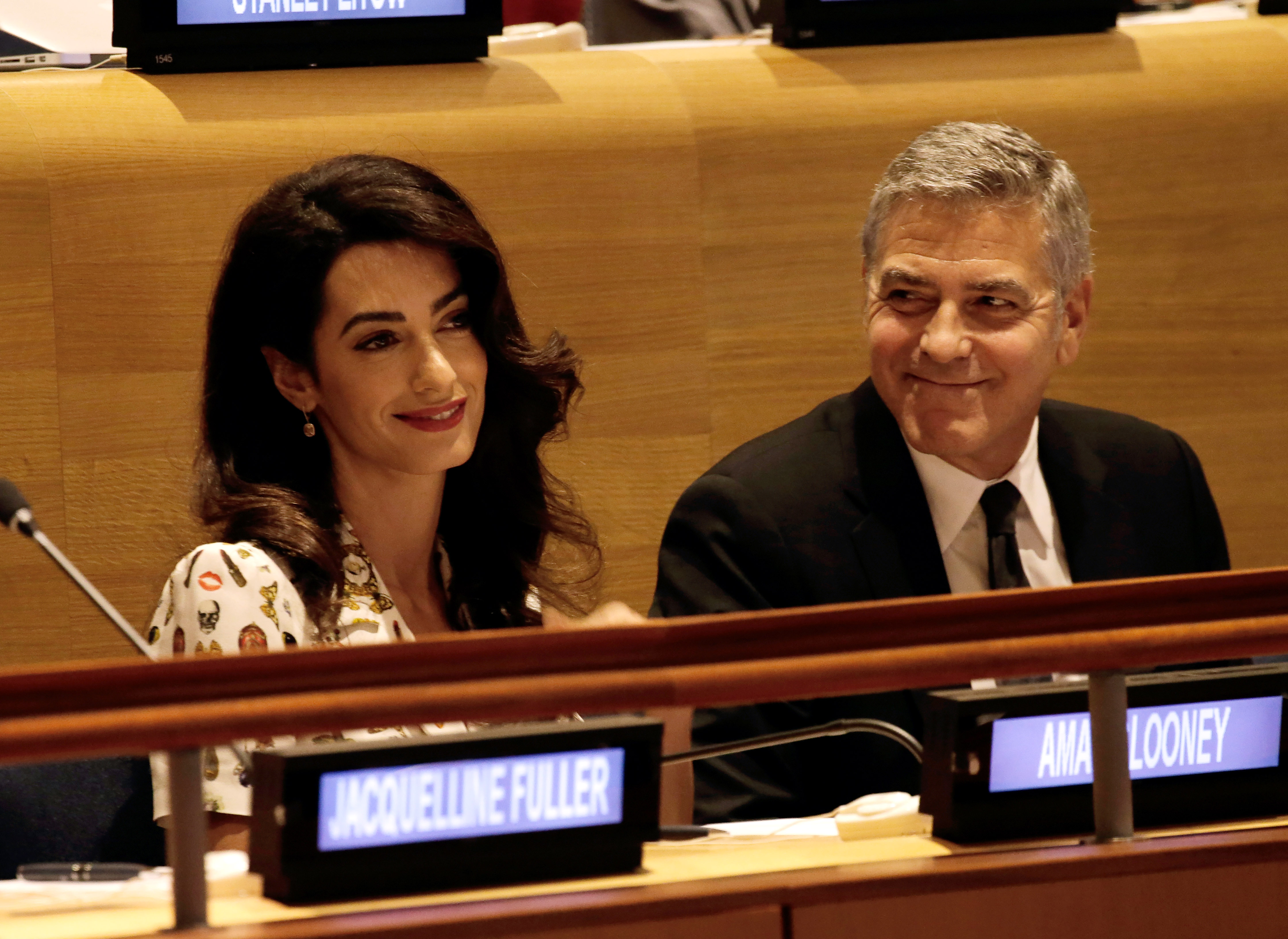 Schauspieler George Clooney und Ehefrau Amal Clooney bei der Generalversammlung der Vereinten Nationen am 20. September 2016 in New York | Quelle: Getty Images