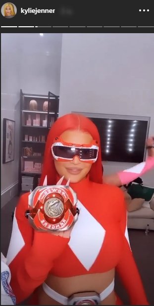 Kylie Jenner in her red Power Rangers-themed costume for Halloween. | Photo: Instagram/Kyliejenner