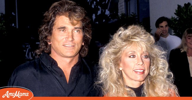 Michael Landon and Cindy Landon at the La Scala Restaurant Grand Opening Celebration on June 2, 1989, in Malibu | Photo: Getty Images