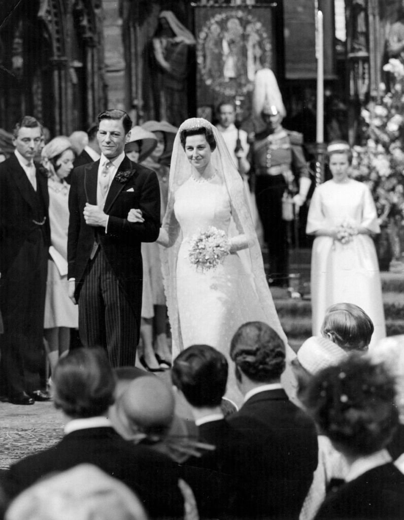 Princess Alexandra of Kent and Angus James Ogilvy on their wedding day on April 24, 1963 | Photo: Getty Images