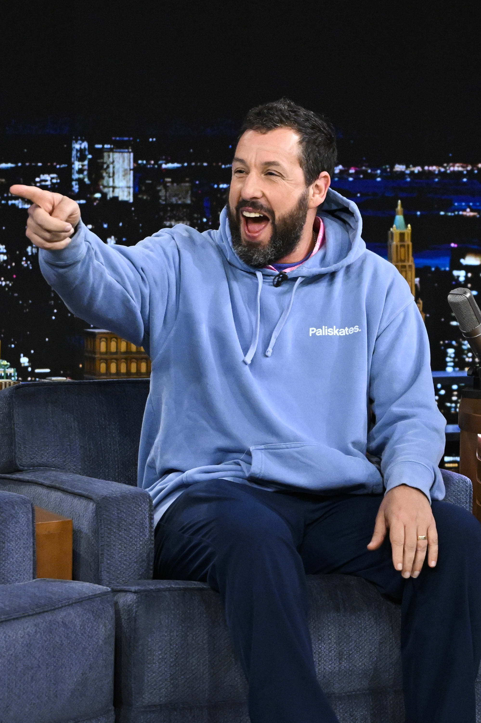 Adam Sandler on "The Tonight Show" starring Jimmy Fallon on December 1, 2022 | Source: Getty Images