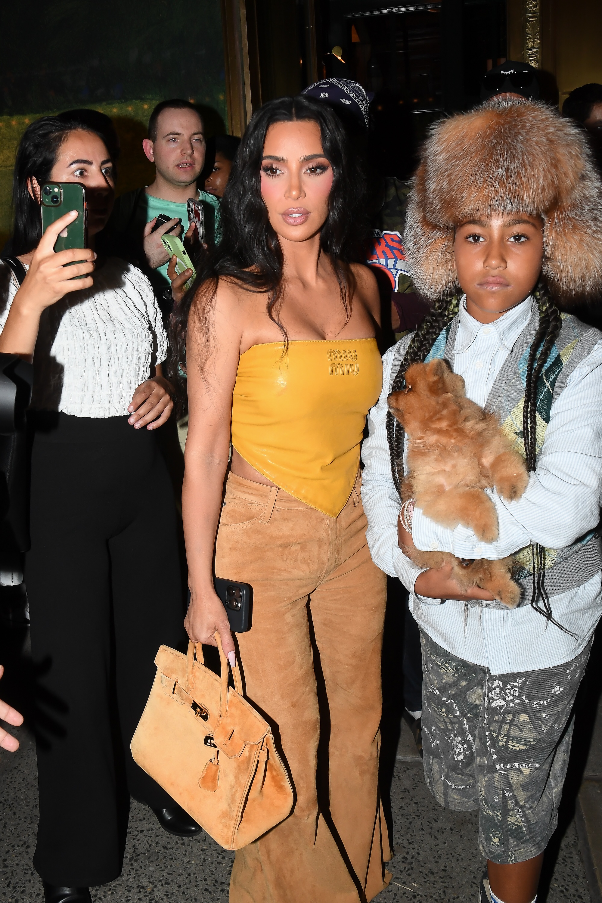 Kim Kardashian and her daughter North West are seen out for dinner at the Polo Bar in New York City on August 14, 2024 | Source: Getty Images