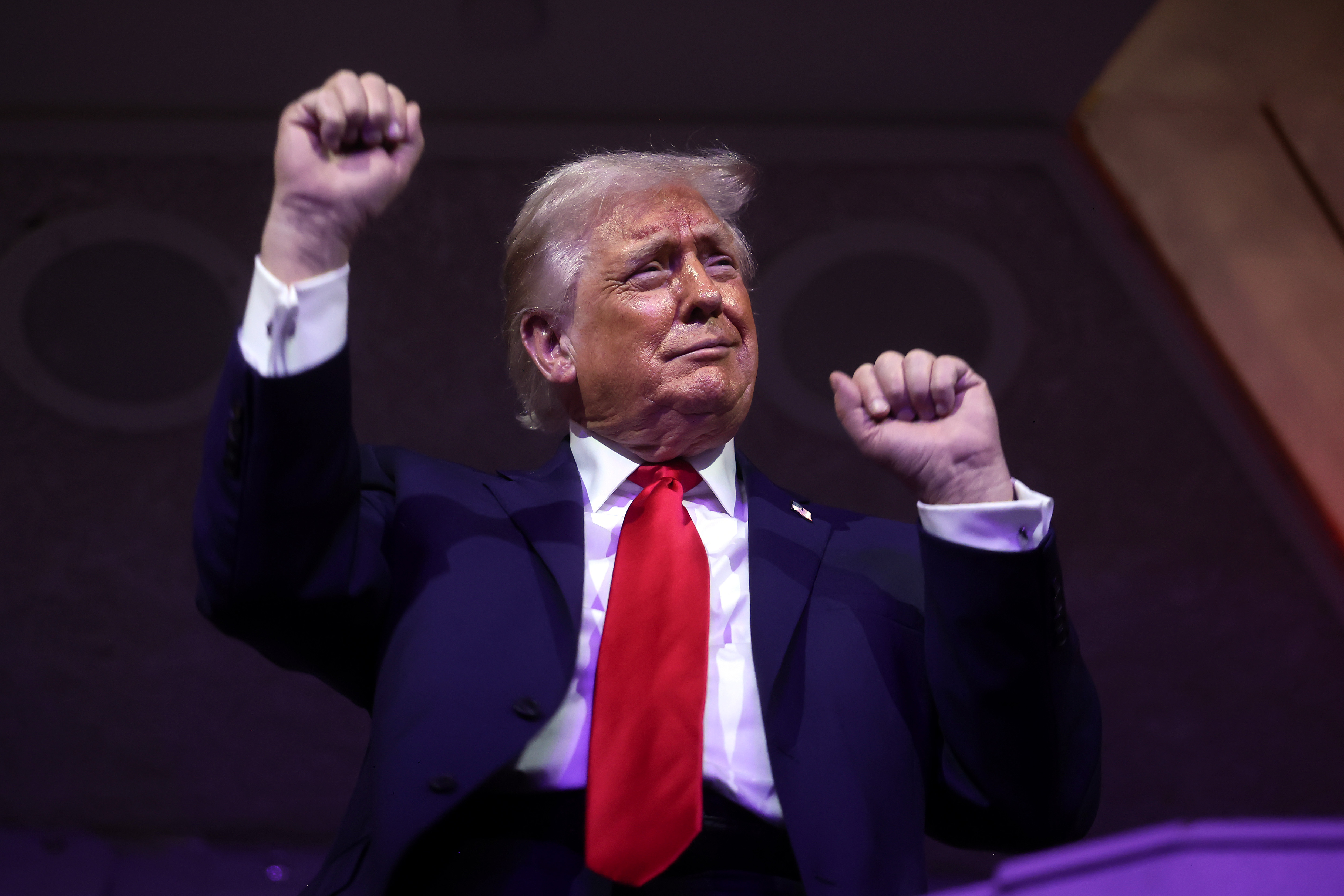 Donald Trump dances to the final performance of the Village People during the FIFA World Cup 2026 Official Draw at John F. Kennedy Center for the Performing Arts on December 5, 2025 in Washington, DC | Source: Getty Images