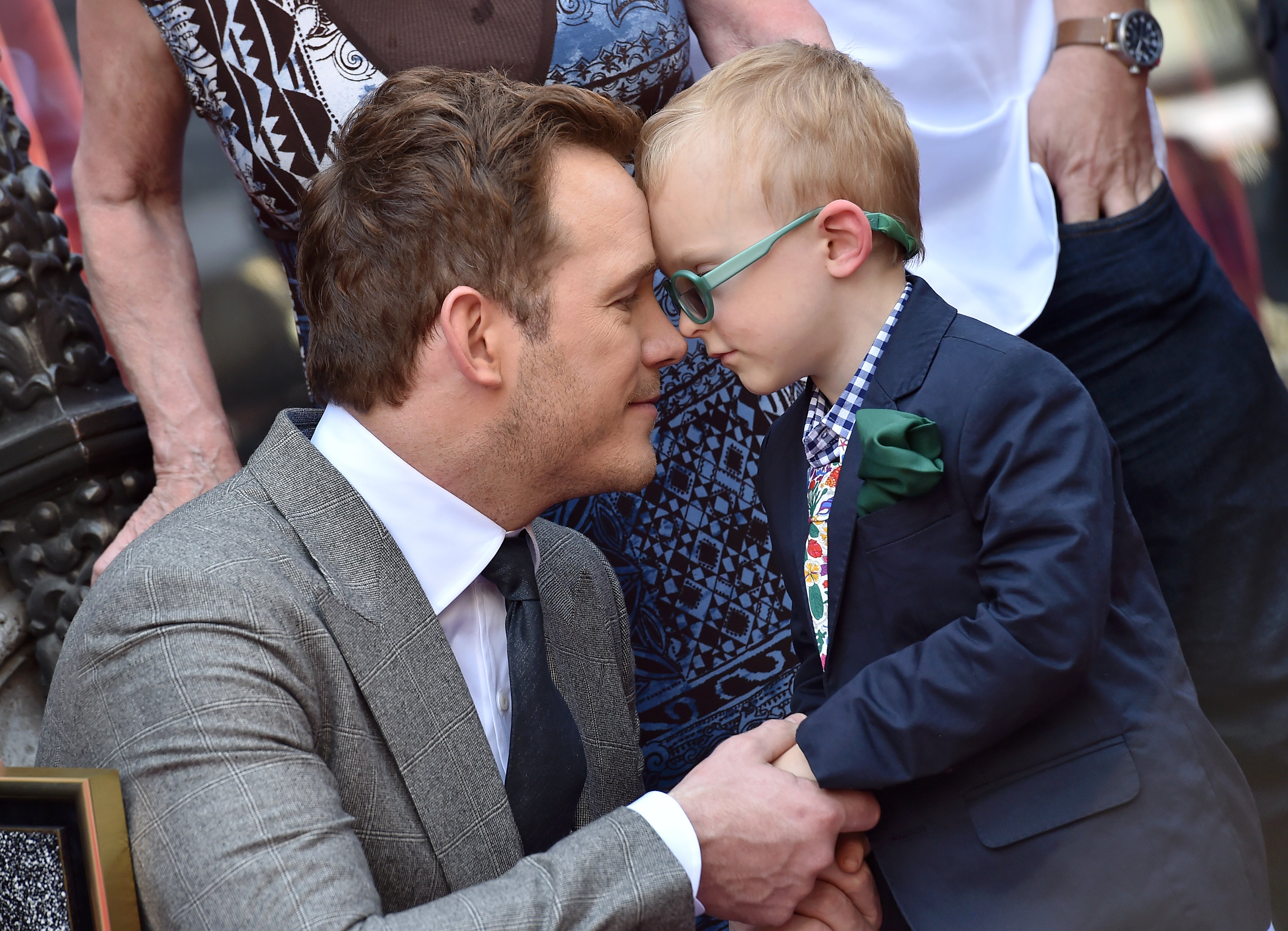 Chris Pratt and son Jack Pratt attend the ceremony honoring Chris Pratt with a star on the Hollywood Walk of Fame on April 21, 2017 in Hollywood, California | Source: Getty Images 