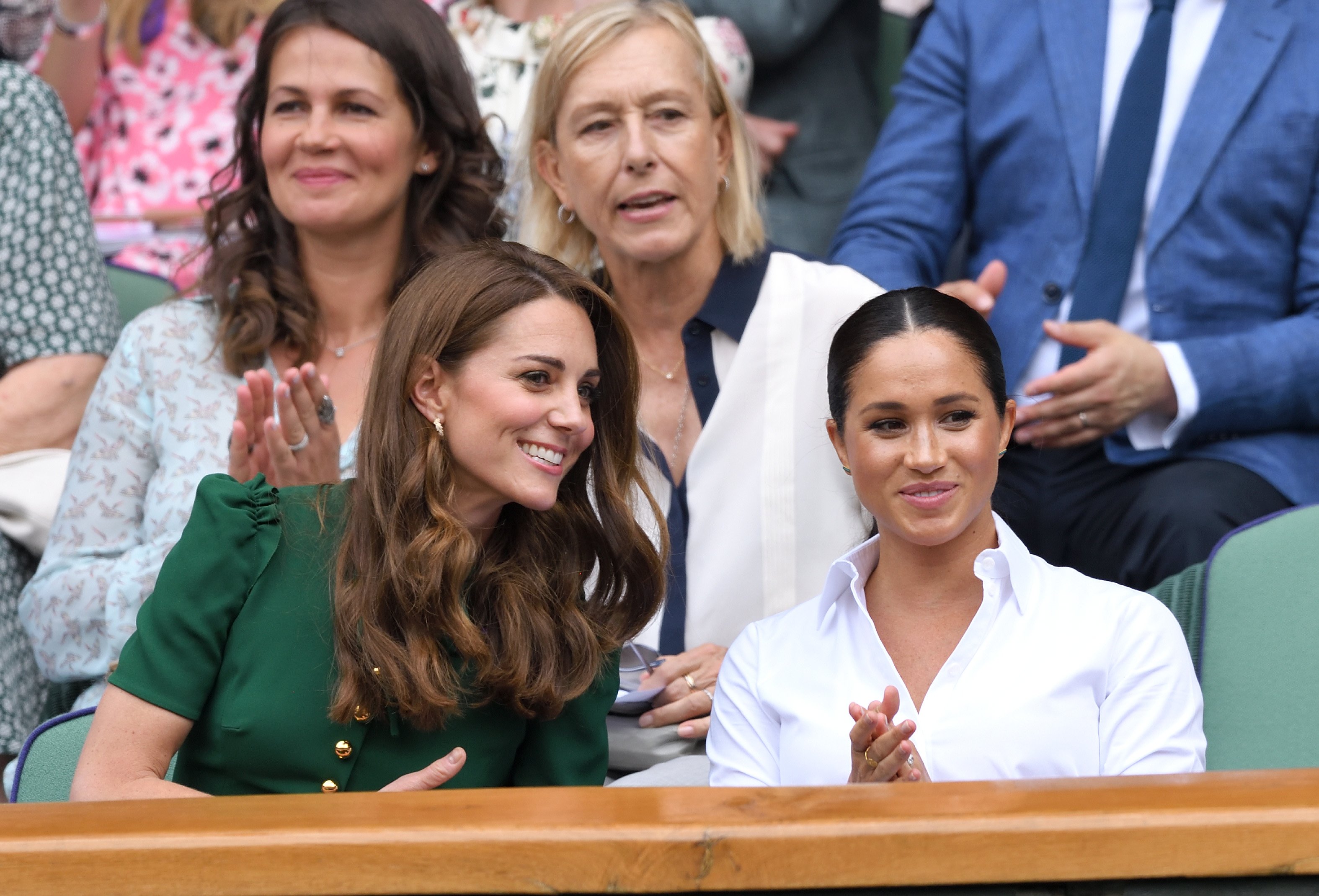 Kate Middleton and Meghan Markle at the Wimbledon Tennis Championship on July 13, 2019 | Photo: GettyImages