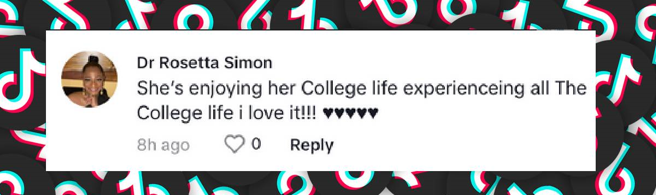 A fan comments on Zahara Marley Jolie's lively dance routine with her sorority sisters, from a TikTok video, dated August 22, 2024 | Source: Tiktok/@ajahh.mariah