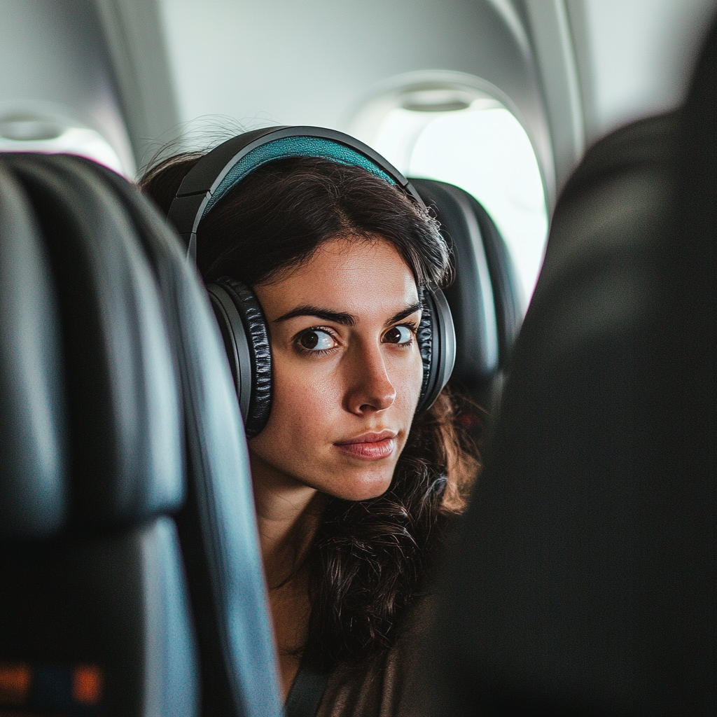 The woman turns from her seat to speak to the parents of the boy. | Source: Midjourney