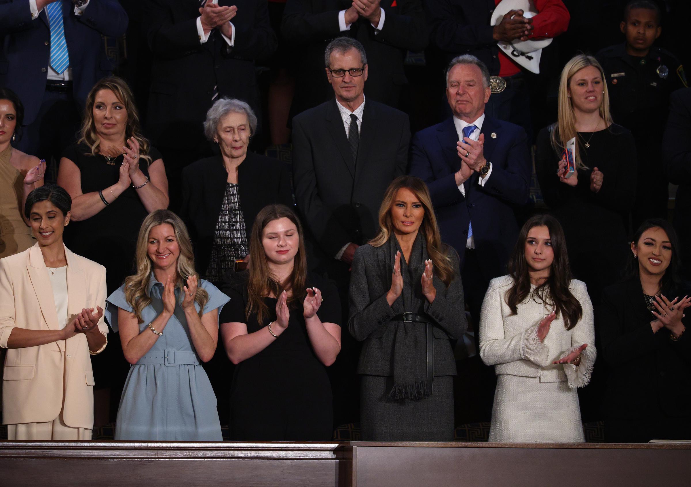 Melania Trump and guests attend Donald Trump's address to a joint session of Congress, on March 4, 2025 | Source: Getty Images