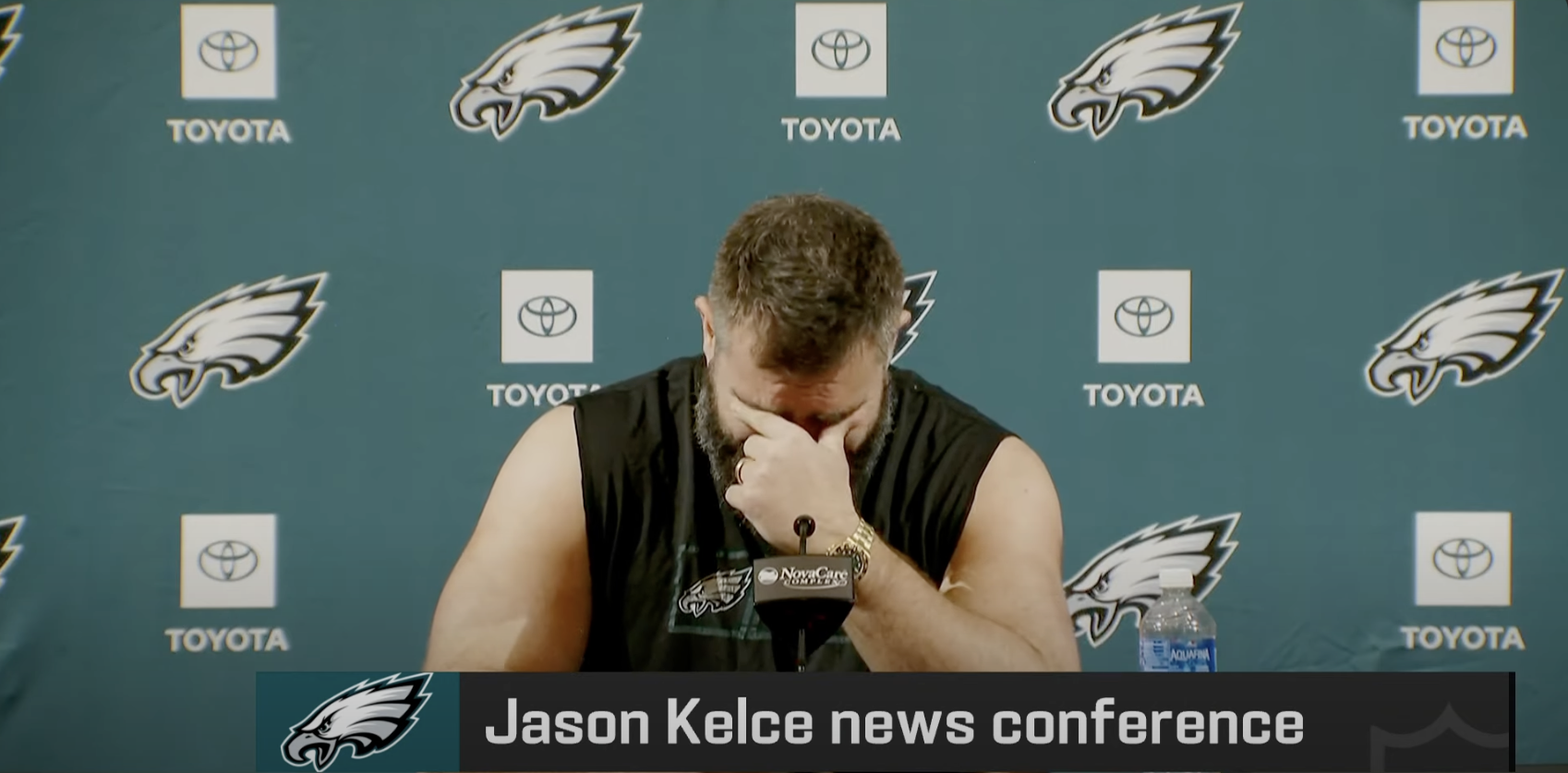 Jason Kelce as seen in a YouTube video dated March 4, 2024 | Source: Youtube.com/@NFL
