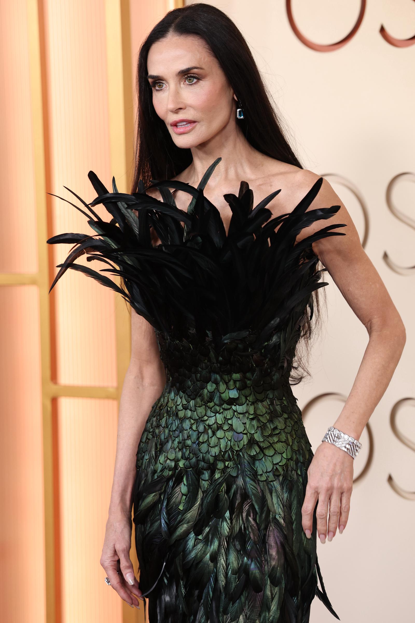 Demi Moore arrives on the red carpet at the 98th Annual Academy Awards at the Dolby Theatre in Hollywood, CA, Sunday, March 15, 2026 | Source: Getty Images